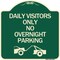 Signmission Day Visitors No Overnight Parking W/ Graphic Heavy-Gauge Aluminum Sign, 18" x 18", G-1818-24196 A-DES-G-1818-24196 - alternate 1